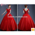 Robe en robe de balle pleine longueur appliquée robe de quinceanera robe bleue rouge robe de bal rose robe de bal